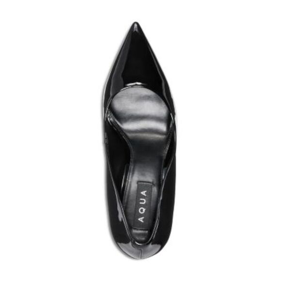 AQUA Womens Black Padded Brit Pointed Toe Stiletto Slip On Pumps Shoes 8.5 M - Picture 3 of 3